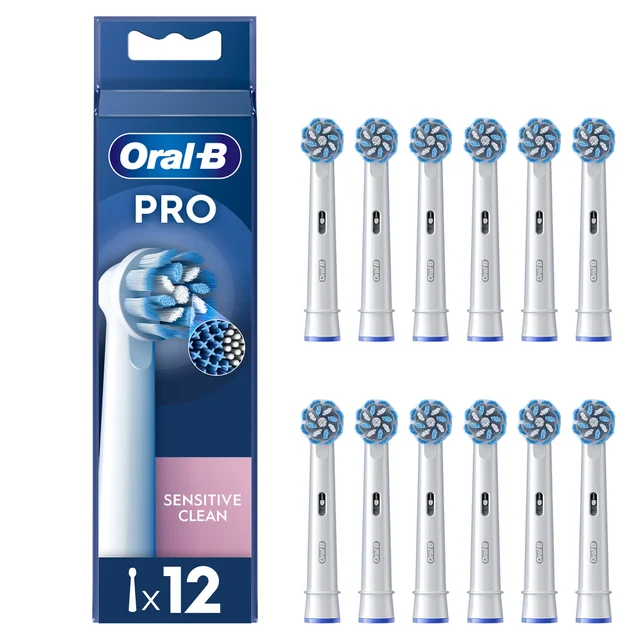 Oral-B Sensitive Clean Opzetborstels Wit, 12 Stuks