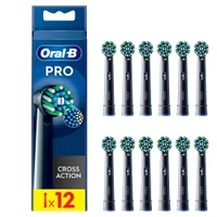 Oral-B CrossAction Opzetborstels Zwart, 12 Stuks