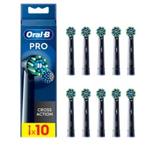 Oral-B CrossAction Opzetborstels Zwart, 10 Stuks
