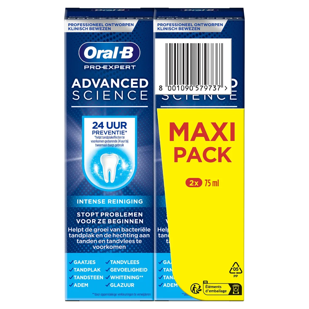 Oral-B Pro-Expert Advanced Science Intense Reiniging Tandpasta 2x75ml Afbeelding 1