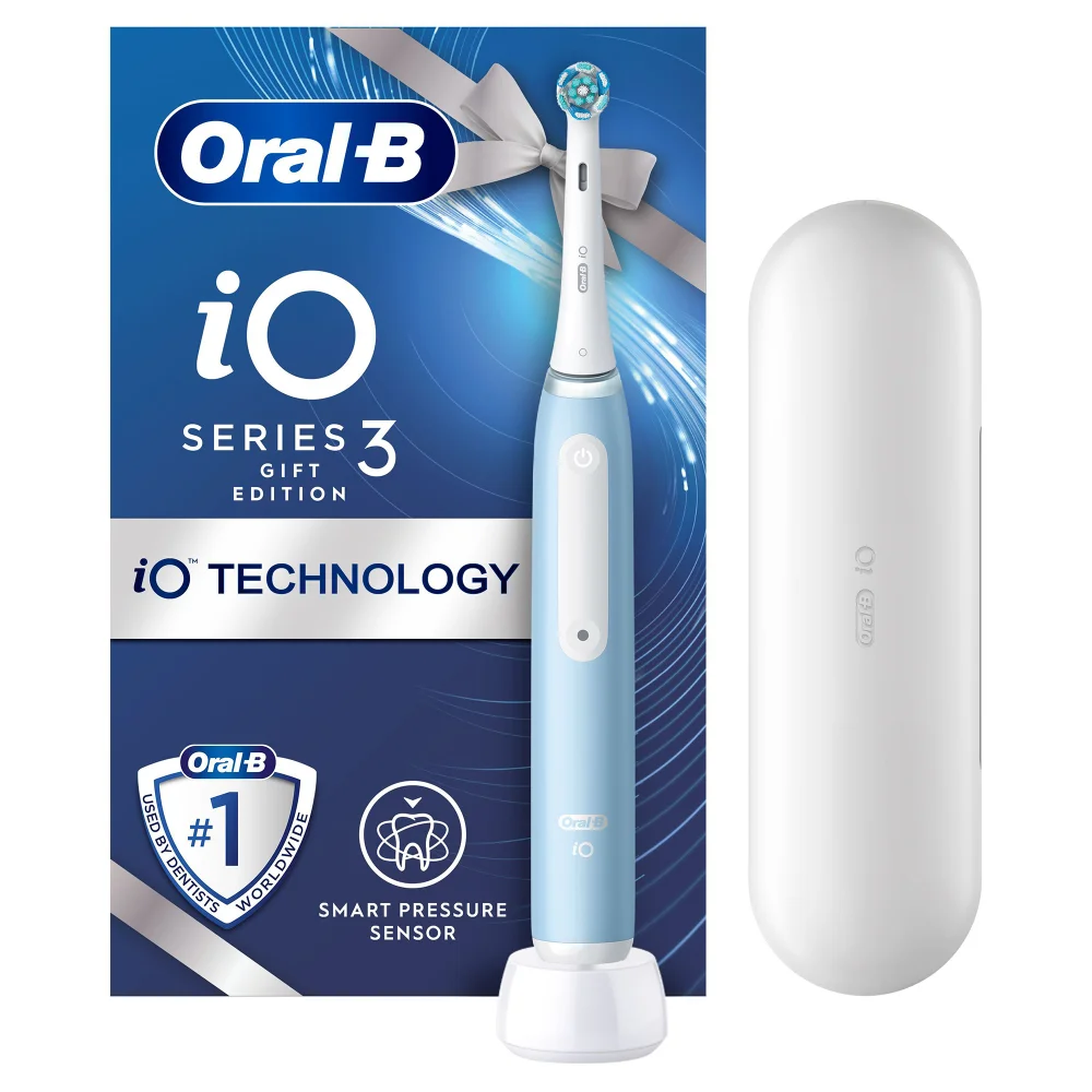 Oral B iO3 Ice Blue + Travel Case (Dentist) Afbeelding 1