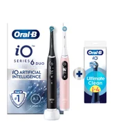 Oral-B iO 6 Elektrische Tandenborstel Zwart & Roze Duoverpakking - undefined undefined
