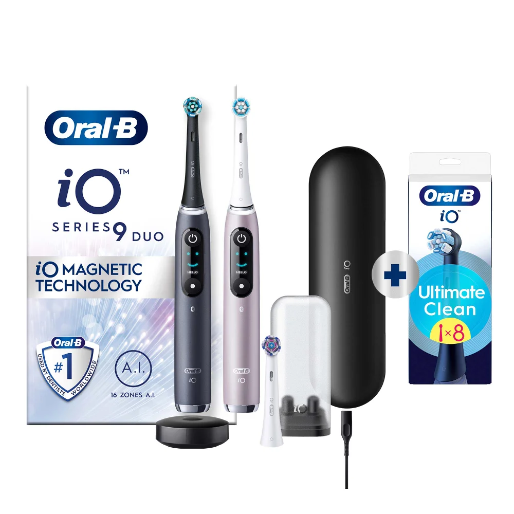 Oral-B iO 9N Elektrische Tandenborstel Zwart & Roze Duoverpakking Afbeelding 1