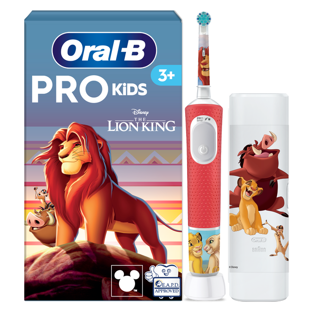 Oral-B Pro Kids Elektrische Tandenborstel | 1 Handvat Disney Lion King | 1 Opzetborstel |1 Reisetui