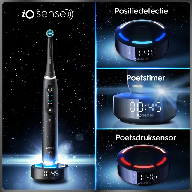 Oral-B iO 10 Elektrische Tandenborstel Cosmic Zwart + 4 Opzetborstels