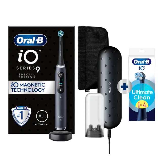 Oral-B iO 9 Special Edition Elektrische Tandenborstel Zwart Onyx + 4 Opzetborstels