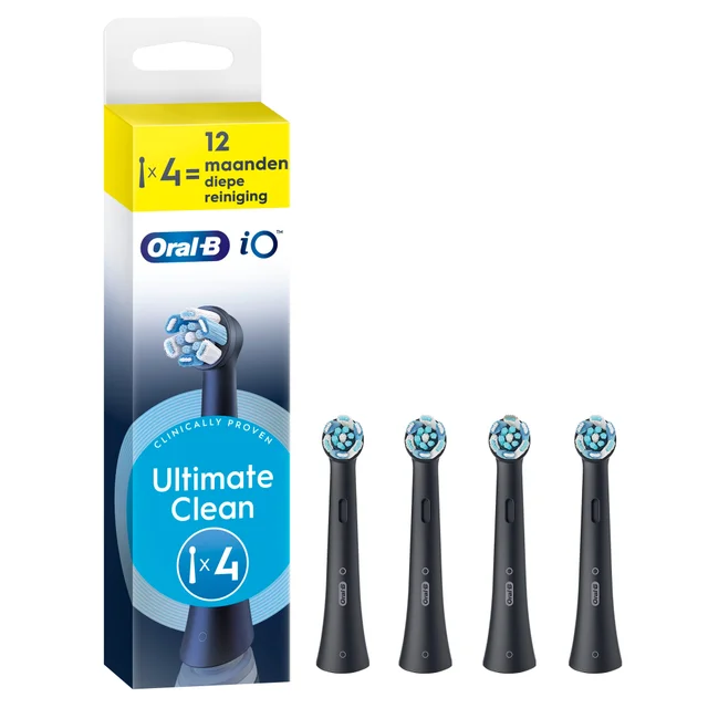 Oral-B iO Series Ultimate Clean Zwart, Originele opzetborstels, CrissCross borstelharen, 4