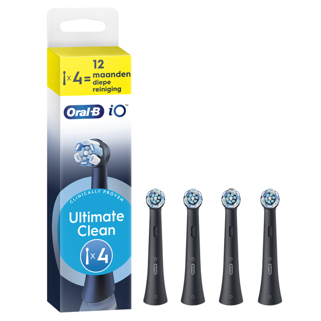 Oral-B iO Series Ultimate Clean Zwart, Originele opzetborstels, 4 Stuks