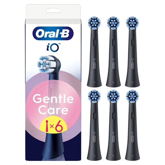 Oral-B iO Series Gentle Care Opzetborstels Zwart, 6 Stuks