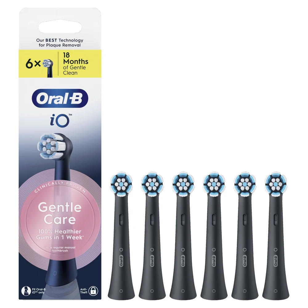Oral-B iO Series Gentle Care Opzetborstels Zwart, 6 Stuks Afbeelding 1