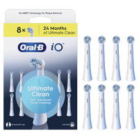Oral-B iO opzetborstels, verpakking met 8 stuks voor 24 maanden ultieme reiniging, met 360° geavanceerde diepe reiniging.