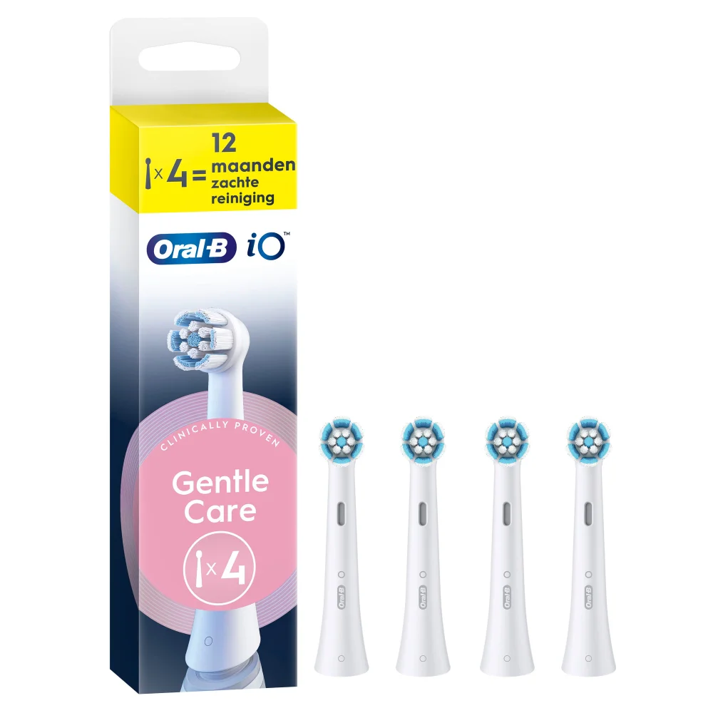 Oral-B product verpakt in een bruine kartonnen doos met een barcode erop.