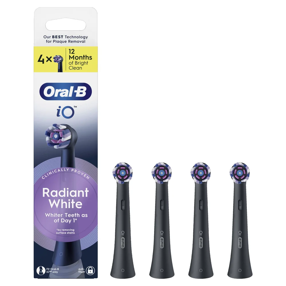 Oral-B iO Series Radiant White Opzetborstels Zwart, 4 Stuks Afbeelding 1