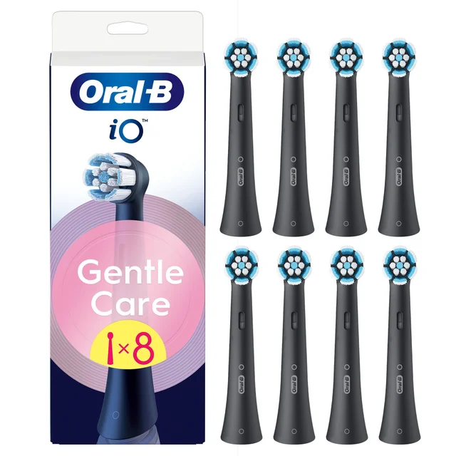 Oral-B iO Series Gentle Care Opzetborstels Zwart, 8 Stuks