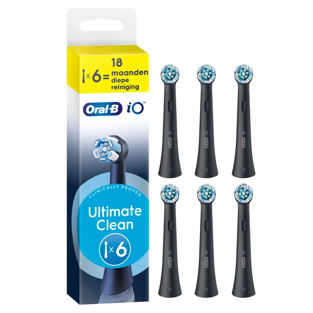 Oral-B iO Ultimate Clean opzetborstels, 6 stuks, voor 360° geavanceerde dieptereiniging.