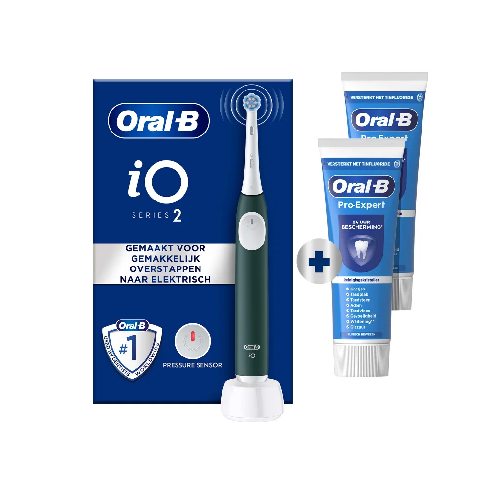 Oral-B iO 2 Electric Toothbrush Forest Green +2 Oral-B ProExpert Toothpaste Afbeelding 1