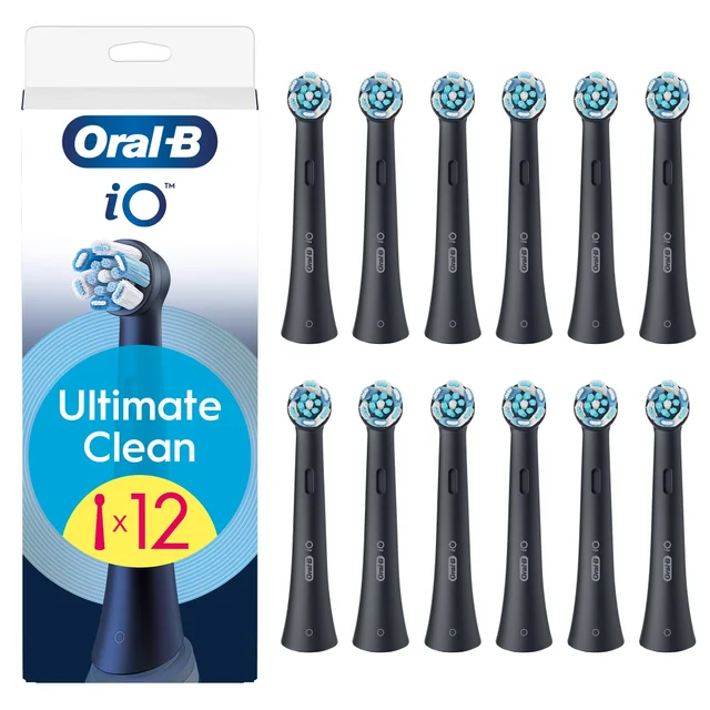 Oral-B iO Ultimate Clean Opzetborstels Zwart, 12 Stuks