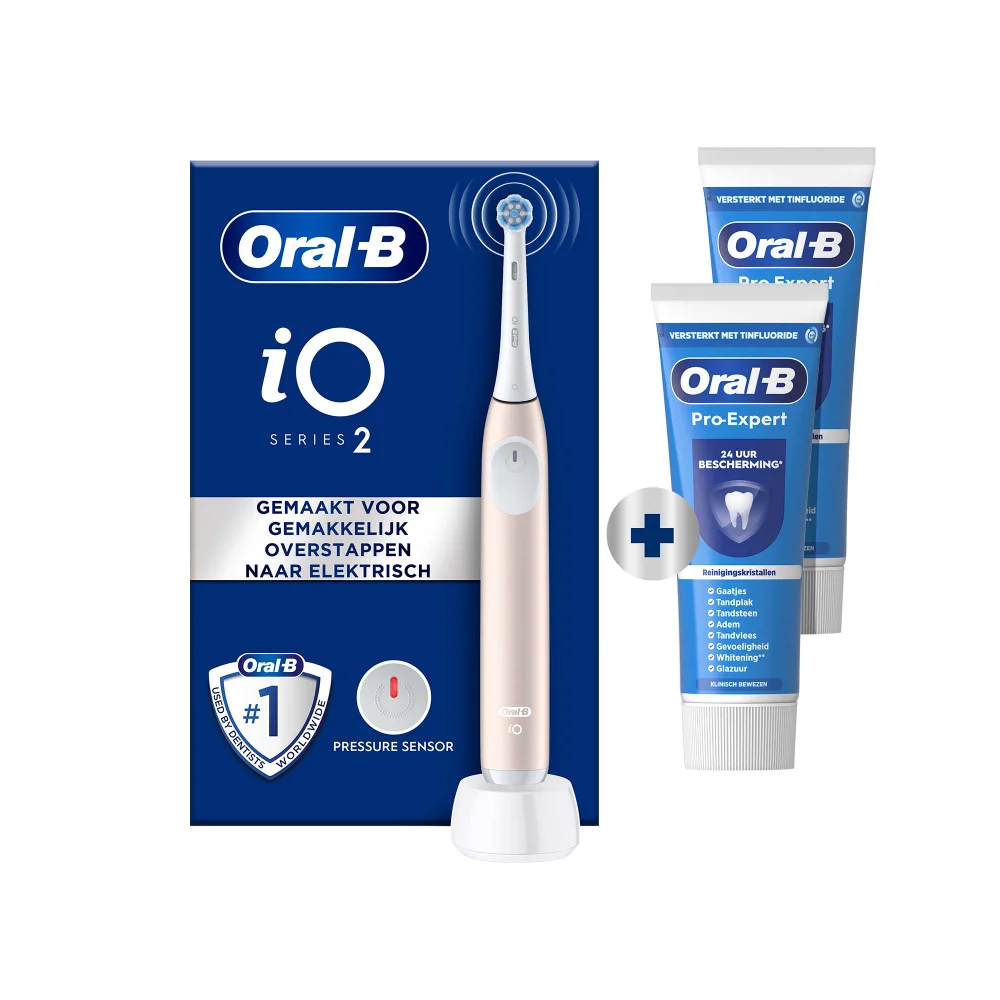 Oral-B iO 2 Electric Toothbrush Calm Pink +2 Oral-B ProExpert Toothpaste Afbeelding 1