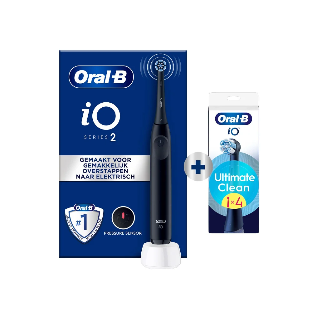 Oral-B iO 2 Electric Toothbrush Night Black +4 Brush Heads Afbeelding 1