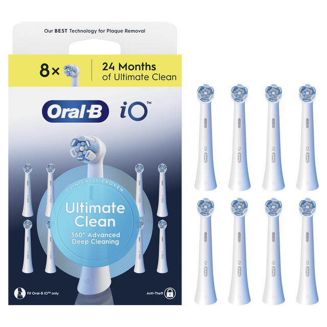 Oral-B iO Series Ultimate Clean Wit, Originele opzetborstels, 8 Stuks