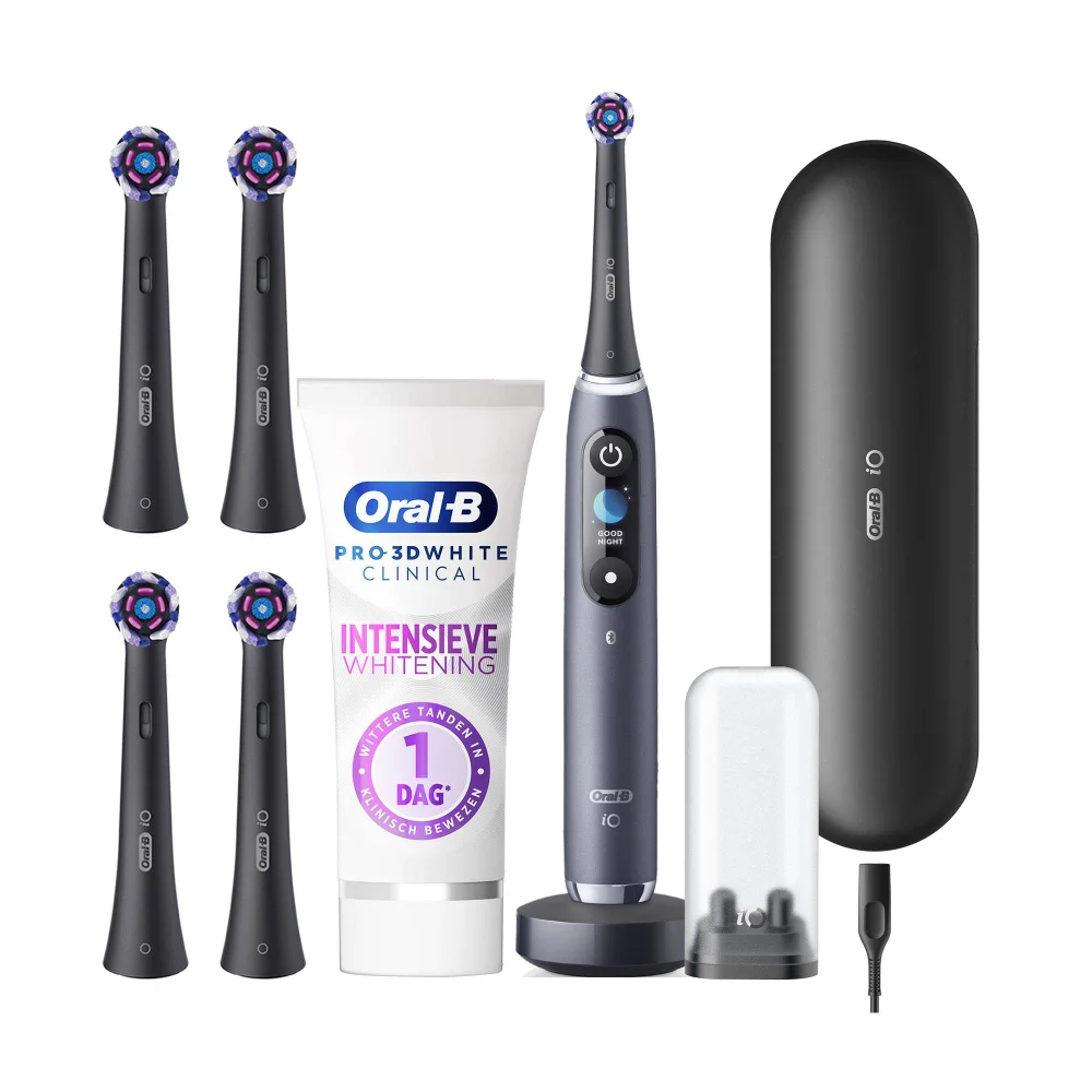 Oral-B iO9N Elektrische Tandenborstel Whitening Bundel, Zwart Afbeelding 1