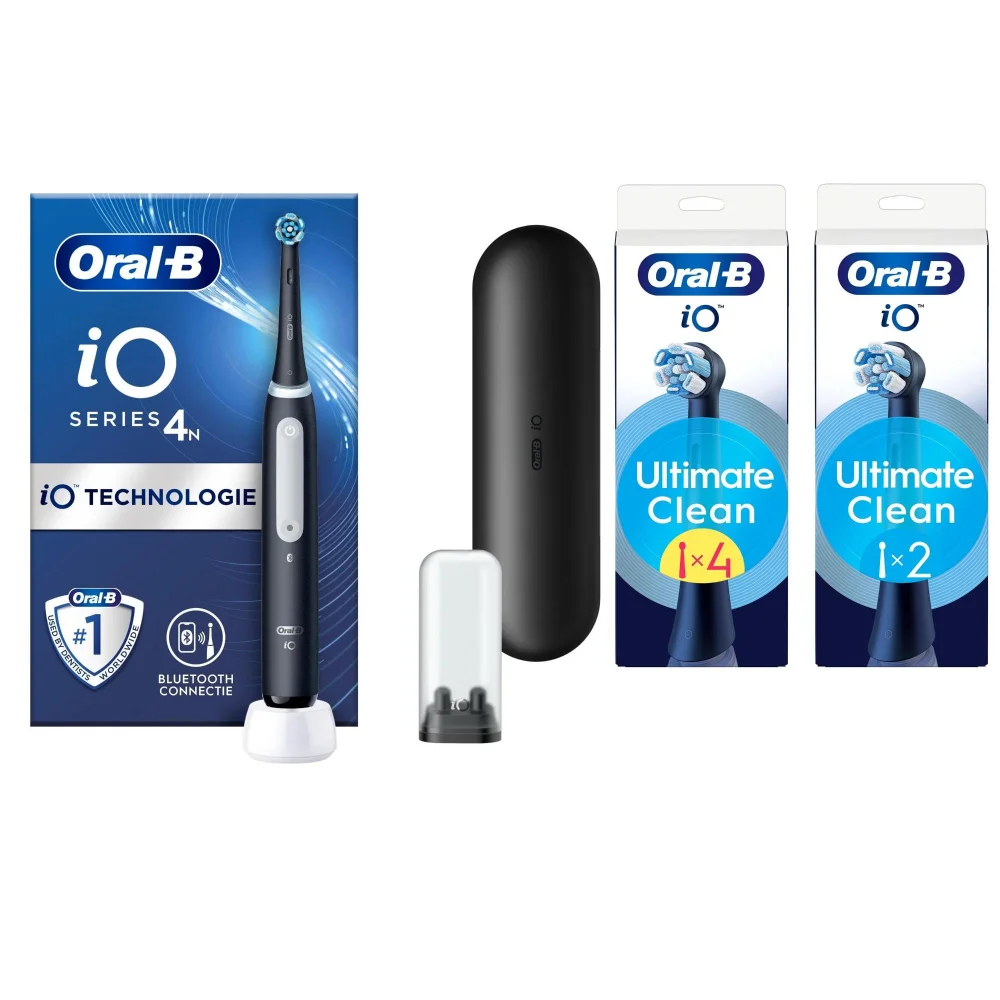 Oral-B iO 4N Elektrische Tandenborstel + 6 stuks Oral-B iO Ultimate Clean Zwart Opzetborstels Afbeelding 1