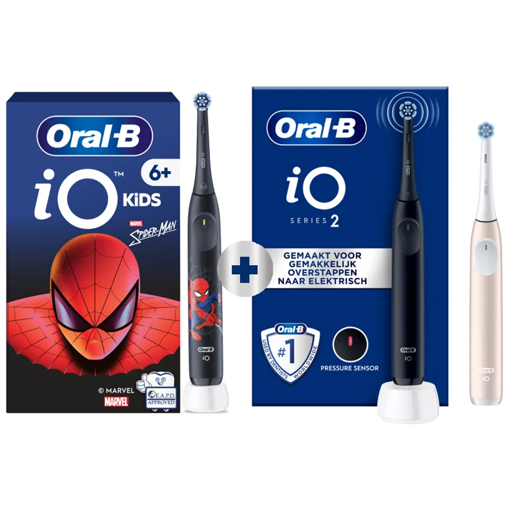 Oral-B iO Kids Spiderman & iO 2 Duo Zwart & Roze Afbeelding 1