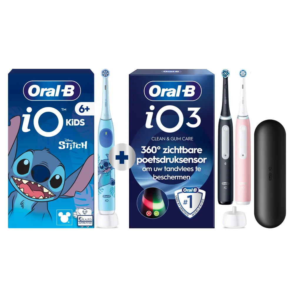 Oral-B iO Kids Stitch & iO 3 Duo Zwart & Roze Afbeelding 1