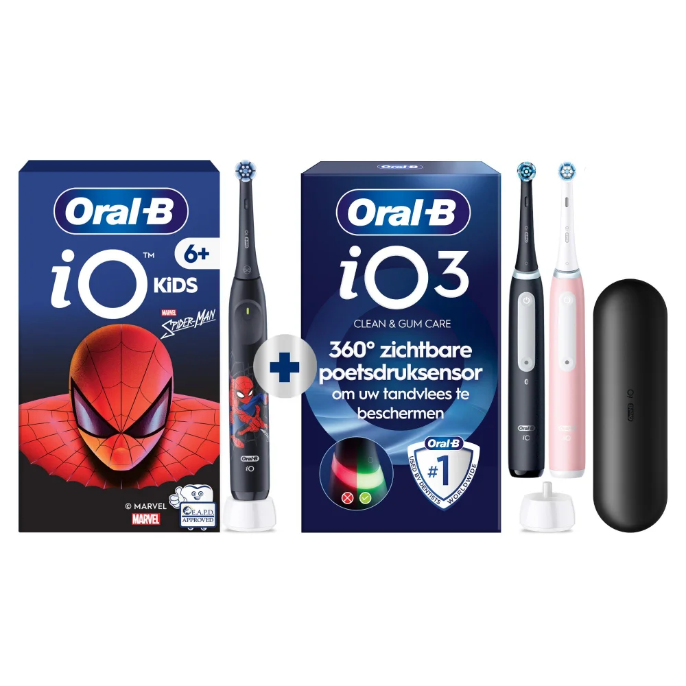 Oral-B iO Kids Spiderman & iO 3 Duo Zwart & Roze Afbeelding 1