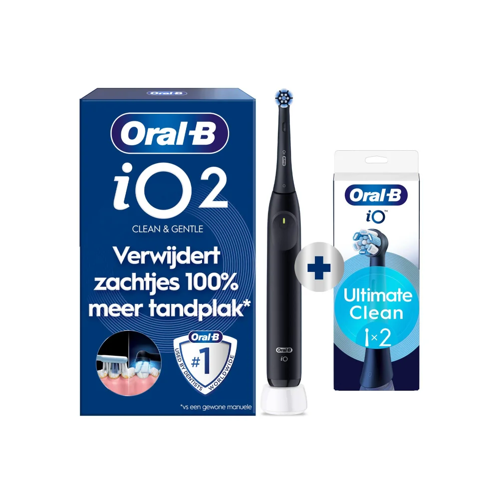 Oral-B iO 2 Elektrische Tandenborstel Night Zwart + 2 Opzetborstels Afbeelding 1