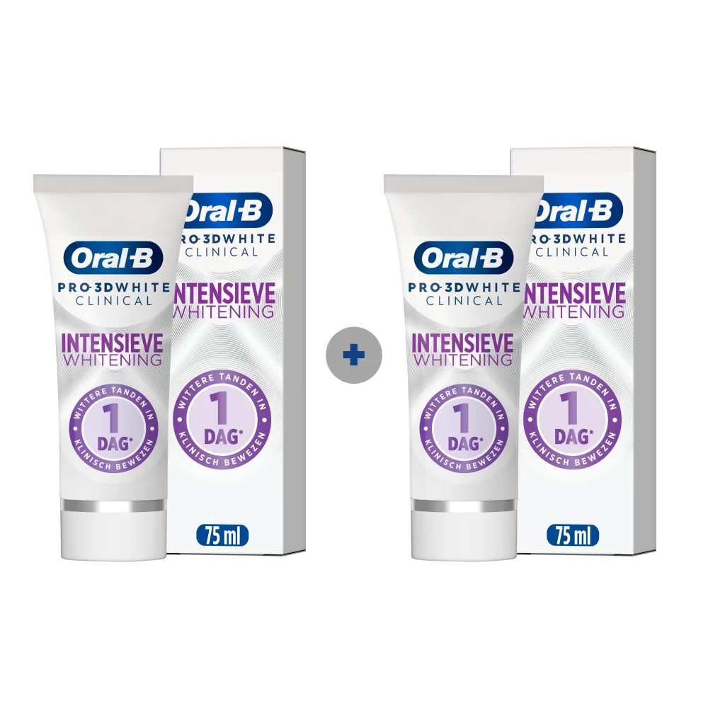 2 x Oral-B Pro 3D White Clinical Radiant White Toothpaste 75ml Afbeelding 1