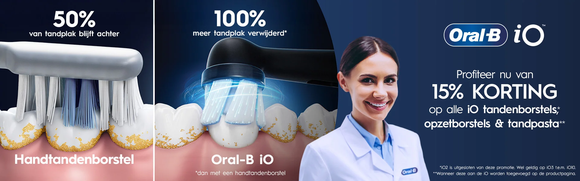 Profiteer nu van 15% korting op op iO3 t/m iO10, op alle kids tandenborstels.